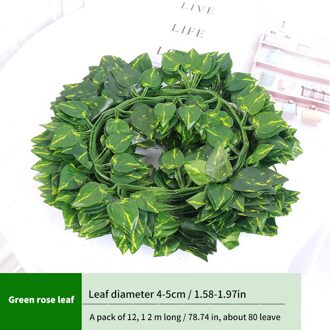 Kunstmatige Lvy Groen Blad Krans Plant Vine Grape Leaf Klimmer Groen Blad Familie Tuin Bruiloft Diy Tuin Ambachtelijke Bloem A2