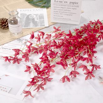 Kunstmatige Orchidee Zijde Oncidium Valentijnsdag Handgemaakte Mooie Wedding Party Tuin Thuis Tafeldecoratie Rood