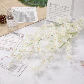 Kunstmatige Orchidee Zijde Oncidium Valentijnsdag Handgemaakte Mooie Wedding Party Tuin Thuis Tafeldecoratie wit