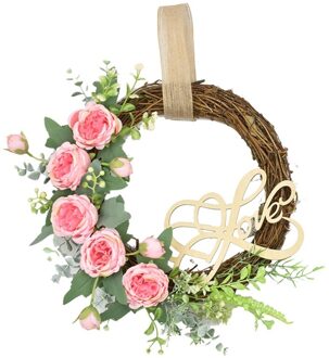 Kunstmatige Pioen Krans Moederdag Krans Voor Front Deur Huwelijksboog Party Muur Raam Tuin Kantoor Home Decor