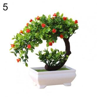 Kunstmatige Plastic Bonsai Nep Planten Bloem Bruiloft Home Decor Tuin Hotel Ingemaakte Kunstmatige Nep Plastic Bonsai Plant Boom 5