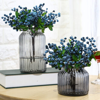 Kunstmatige Simulatie Berry Bloem Plant Boeket Thuis Bruiloft Decoratie AUG889 Blauw