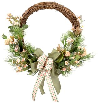 Kunstmatige Sneeuw Kersenbloesem Krans Lente Zomer Krans Voor Voordeur Boerderij Raam Muur Wedding Party Home Decor