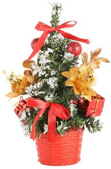 Kunstmatige Tafelblad Mini Kerst Decoraties Voor Huis Boom Decoraties Festival Miniatuur Boom 20cm Jaar rood