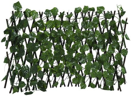 Kunstmatige Tuin Hek Intrekbare Decoratie Privacy Faux Ivy Bladeren Extension Hekwerk Hout Wijnstokken Klimmen Groen Blad Hek # G3