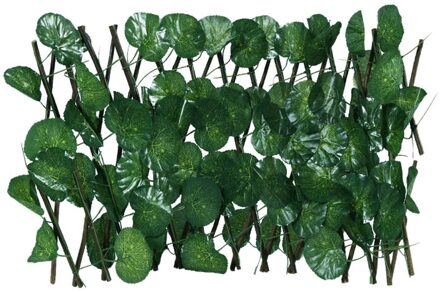 Kunstmatige Tuin Hek Intrekbare Decoratie Privacy Faux Ivy Bladeren Extension Hekwerk Hout Wijnstokken Klimmen Groen Blad Hek # G3