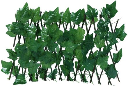Kunstmatige Tuin Hek Intrekbare Decoratie Privacy Faux Ivy Bladeren Extension Hekwerk Hout Wijnstokken Klimmen Groen Blad Hek # G3