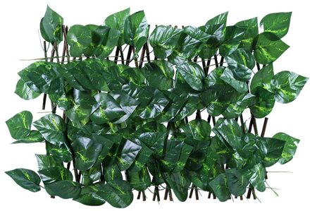 Kunstmatige Tuin Hek Intrekbare Decoratie Privacy Faux Ivy Bladeren Extension Hekwerk Hout Wijnstokken Klimmen Groen Blad Hek # G3