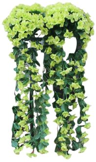 Kunstmatige Violet Bloem Muur Wisteria Mand Opknoping Garland Wijnstok Bloemen Nep Bloemen Opknoping Bloemen Nep Zijde Orchidee # T2P groen