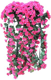 Kunstmatige Violet Bloem Muur Wisteria Mand Opknoping Garland Wijnstok Bloemen Nep Bloemen Opknoping Bloemen Nep Zijde Orchidee # T2P heet roze