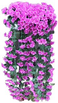 Kunstmatige Violet Bloem Muur Wisteria Mand Opknoping Garland Wijnstok Bloemen Nep Bloemen Opknoping Bloemen Nep Zijde Orchidee # T2P paars