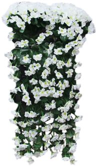 Kunstmatige Violet Bloem Muur Wisteria Mand Opknoping Garland Wijnstok Bloemen Nep Bloemen Opknoping Bloemen Nep Zijde Orchidee # T2P wit