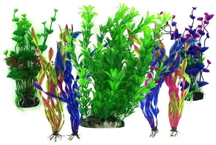 Kunstmatige Waterplanten, 7 Pcs Grote Aquarium Planten Plastic Aquarium Decoraties, Vivid Simulatie Plant Schepsel Aquarium L