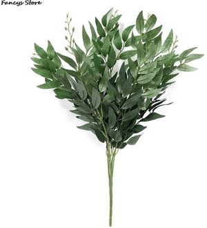 Kunstmatige Wilg Boeket Nep Bladeren Voor Thuis Kerst Bruiloft Decoratie Jugle Party Wilg Wijnstok Faux Bladplanten Krans groen