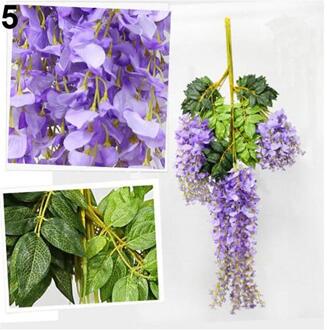 Kunstmatige Wisteria Bloemen Vine Zijde Bloem Wedding Garden Party Opknoping Decor licht paars