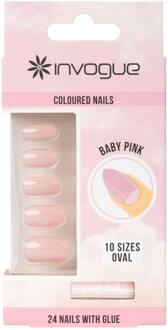Kunstnagels Invogue Classic Oval Nails Baby Pink 24 st + 2 ml