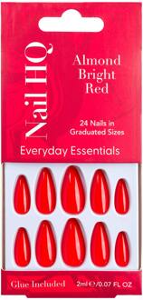 Kunstnagels Nail HQ Almond Bright Red Nails 24 st