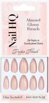 Kunstnagels Nail HQ Almond Glossy French Nails 24 st