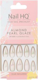 Kunstnagels Nail HQ Almond Pearl Glaze Nails 24 pcs + 2 ml