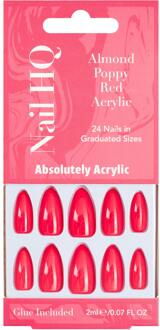 Kunstnagels Nail HQ Almond Poppy Red Acrylic Nails 24 st