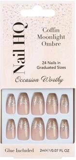 Kunstnagels Nail HQ Coffin Moonlight Ombre Nails 24 st