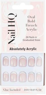 Kunstnagels Nail HQ Oval Bold French Acrylic Nails 24 st