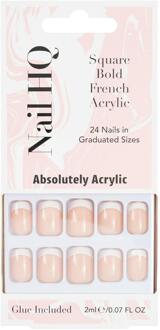 Kunstnagels Nail HQ Square Bold French Acrylic Nails 24 st