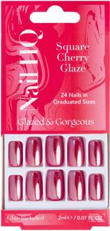 Kunstnagels Nail HQ Square Cherry Glaze Nails 24 st