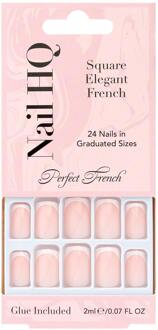 Kunstnagels Nail HQ Square Elegant French Tip Nails 24 st