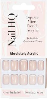 Kunstnagels Nail HQ Square Micro French Acrylic Nails 24 st