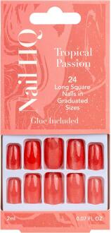Kunstnagels Nail HQ Square Tropical Passion Cat Eye Nails 24 st