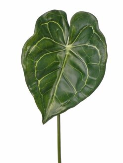 Kunstplant - Anthurium - bladgroen - takken - 67 cm - kunststof decoratie