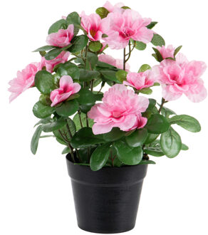 Kunstplant - Azalea - in pot - roze - H25 cm - Kunstplanten