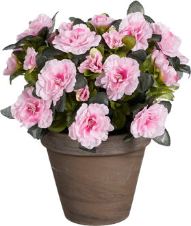 Kunstplant - Azalea - Roze - in pot - 31 cm