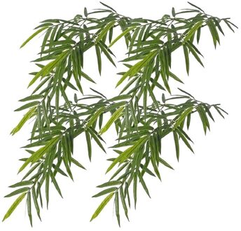Kunstplant bamboe - 4x - groen - UV bestendig - 82 cm