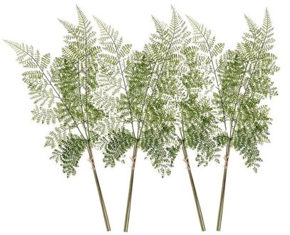 Kunstplant bosvaren tak - 4x - 58 cm - groen - kunststof decoratie