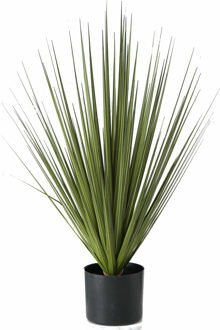 Kunstplant Carex - groen - siergras - in zwarte pot - 78 cm Multi