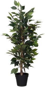 Kunstplant Ficus groen bladeren 95 cm - Kunstplanten