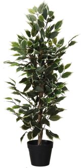 Kunstplant Ficus groen/wit 95 cm - Kunstplanten