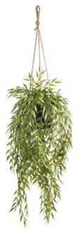 Kunstplant hangend in pot bamboe 50 cm Groen
