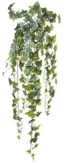 kunstplant met blaadjes hangplant Klimop/hedera - groen/wit - 105 cm - Kunstplanten Multikleur