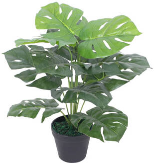 Kunstplant met pot monstera 45 cm groen