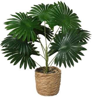 Kunstplant palm - groen - ø11.5x38 cm
