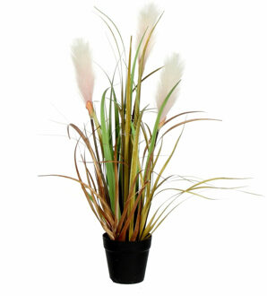 Kunstplant - pluimgras - siergras - in pot - 53 cm Groen