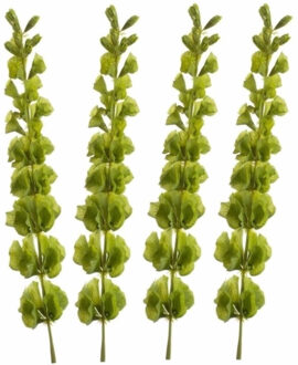 Kunstplant - Set van 4x stuks - Molucella - 80 cm - groen - losse tak voor kunstbloemen boeket