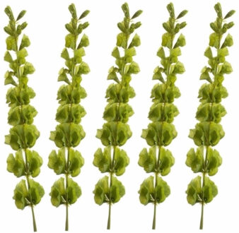 Kunstplant - Set van 5x stuks - Molucella - 80 cm - groen - losse tak voor kunstbloemen boeket