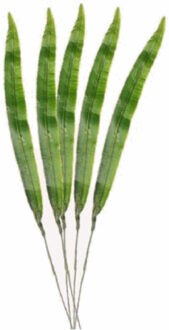 Kunstplant tak Gladioolblad bladgroen - 5x stuks - 40 cm - groene bladeren takken - voor in een boek