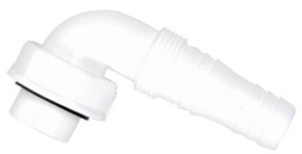Kunststof apparaataansluiting 90°, wit, 1"IT x 3/4"-mondstuk, voor inbouw wasapparaatsifon - 98839320