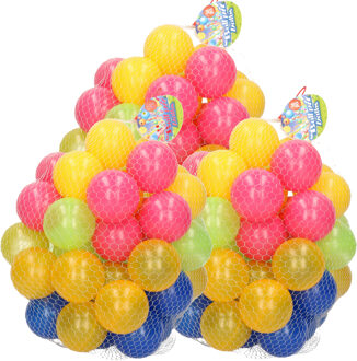 Kunststof ballenbak ballen 250x stuks 6 cm vrolijke kleurenmix