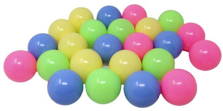 Kunststof ballenbak ballen - felle vrolijke kleuren - 24x stuks - ca 6 cm